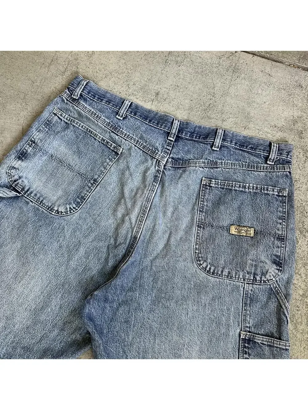 Vintage Y2K Wrangler Blue Carpenter Baggy Denim Jeans Shorts Jorts
